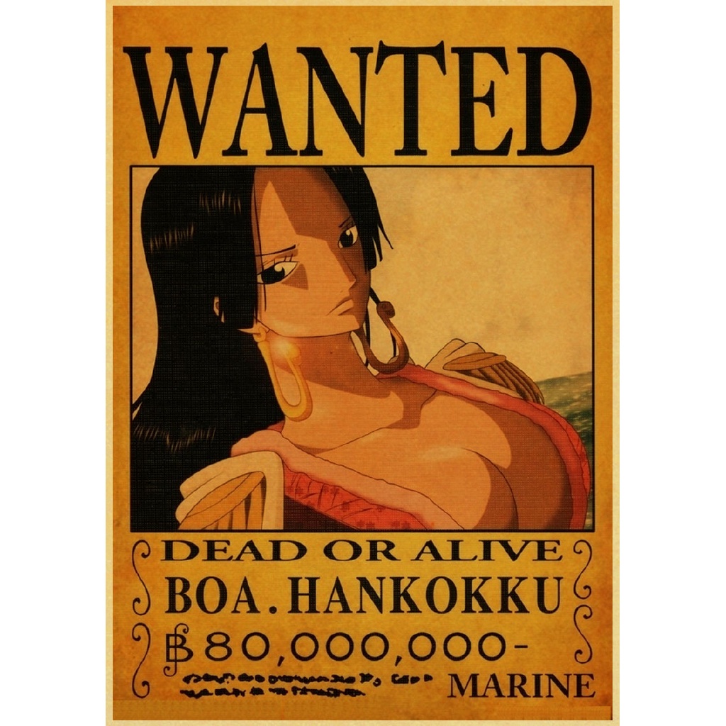 Poster Stiker Dinding Desain Anime One Piece Wanted Order Gaya Retro Klasik Untuk Dekorasi Bar Cafe