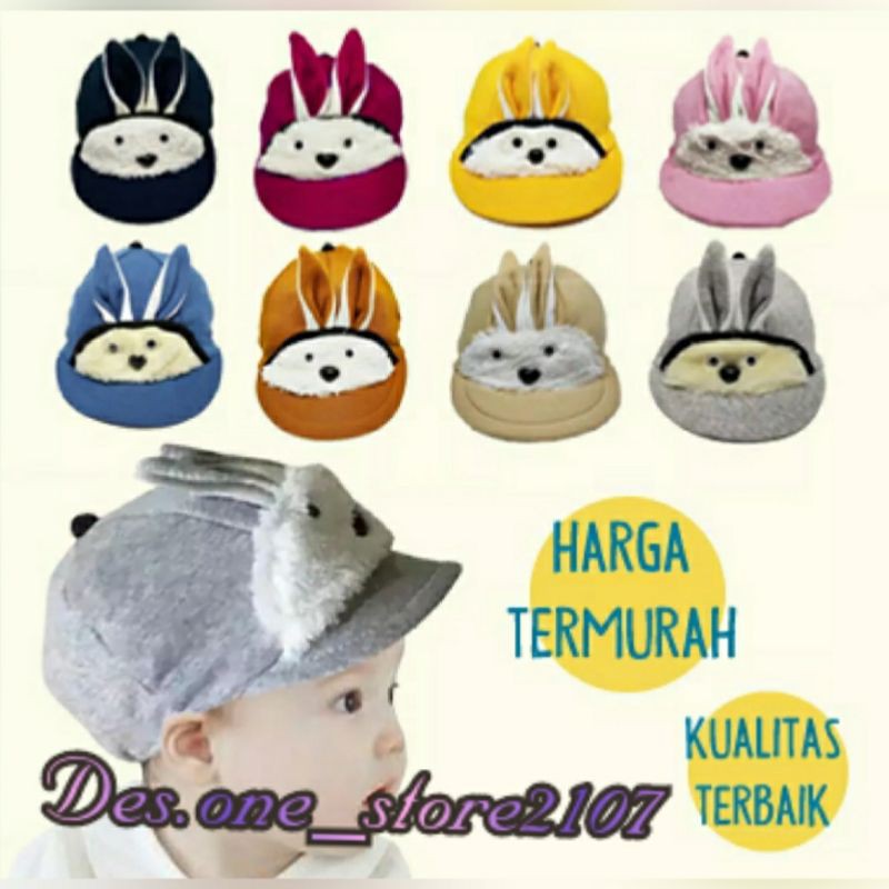 TOPI BAYI  TOPI BAYI MOTIF KELINCI