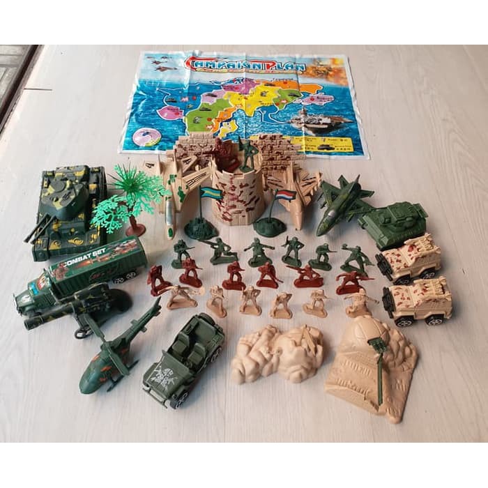 MAINAN MILITARY EQUIPMENT TENTARA FIGURE COMBAT SET