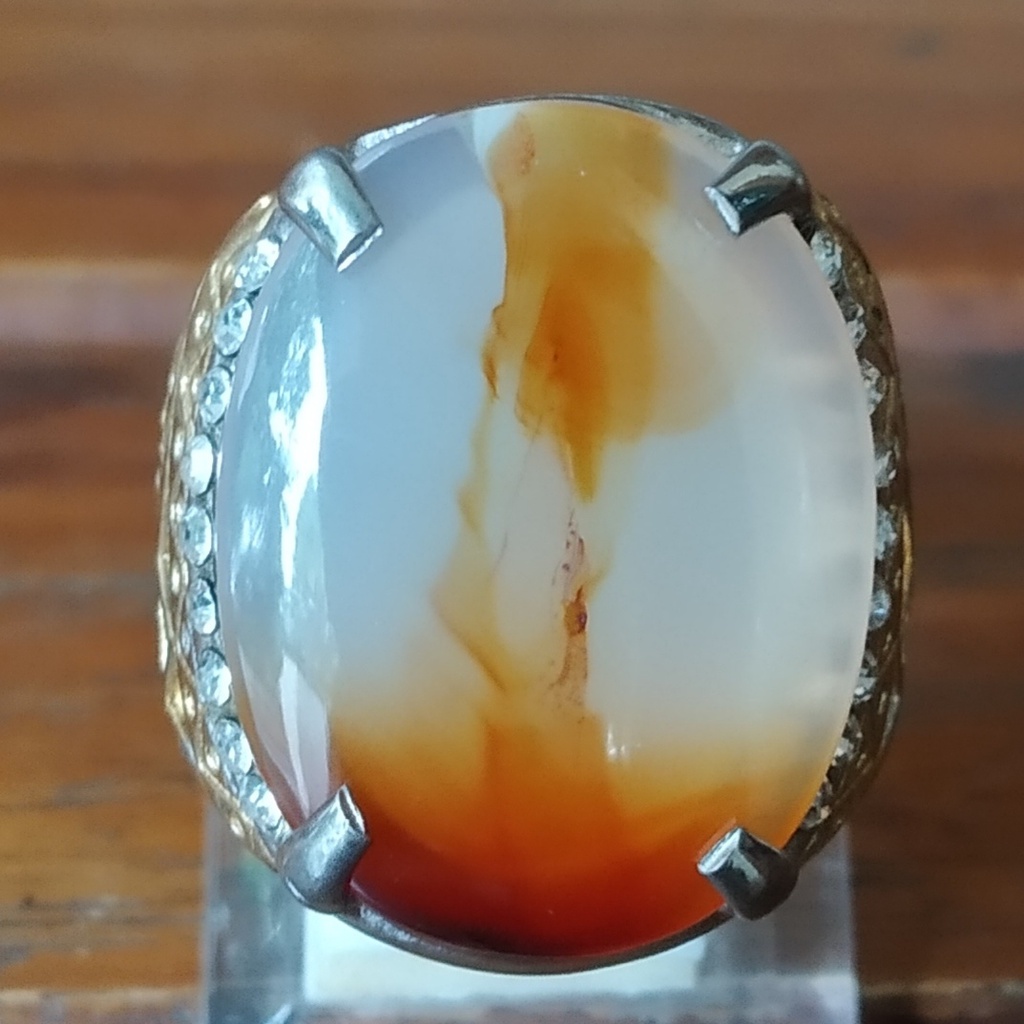 Cincin Batu Akik Motif Sodo Lanang Asli dan Natural
