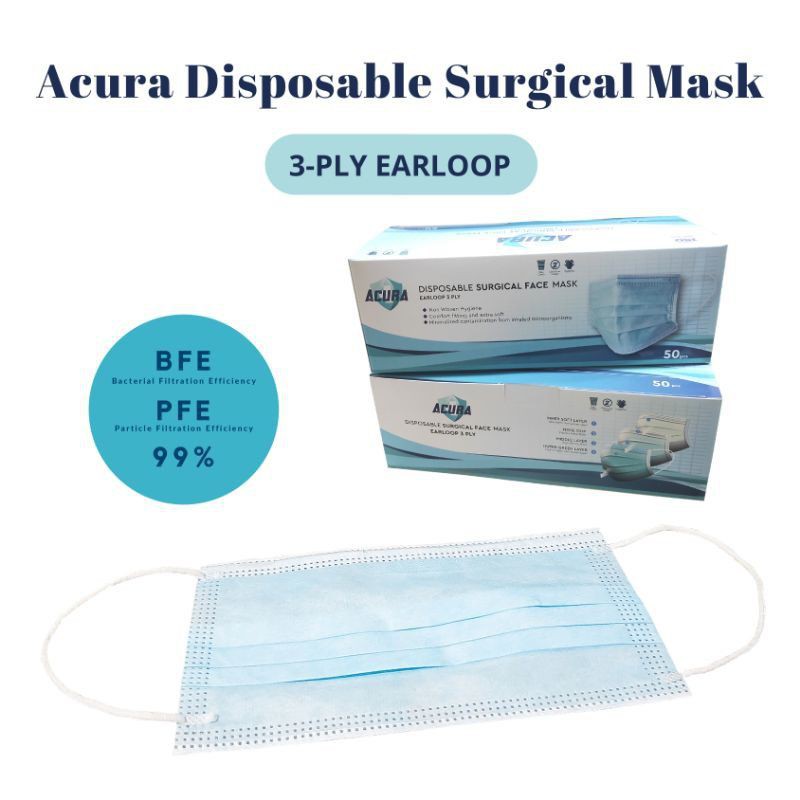 TERMURAAAHH  MASKER MEDIS ACURA 3 PLY EARLOOP