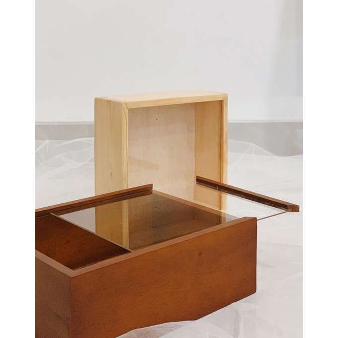 

[COD] Wooden Box / Kotak Kayu Tutup Akrilik Hadiah Bridesmaid / Hampers [COD]