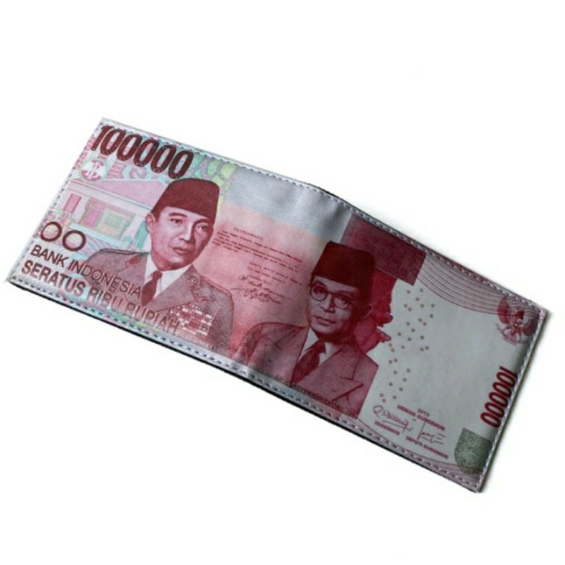 Dompet semi kulit karakter uang dompet lipat gambar duit dompet pria-4