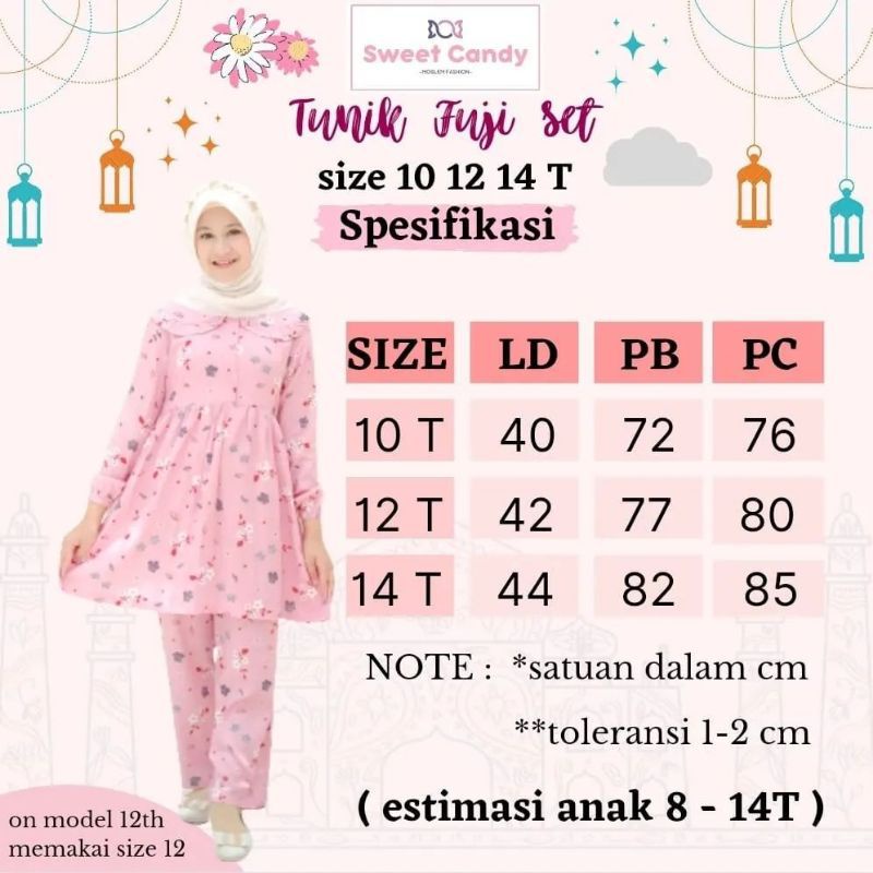 Afsheenastore Tunik Fuji Set By Sweet Candy / Setelan Teen 10-14T