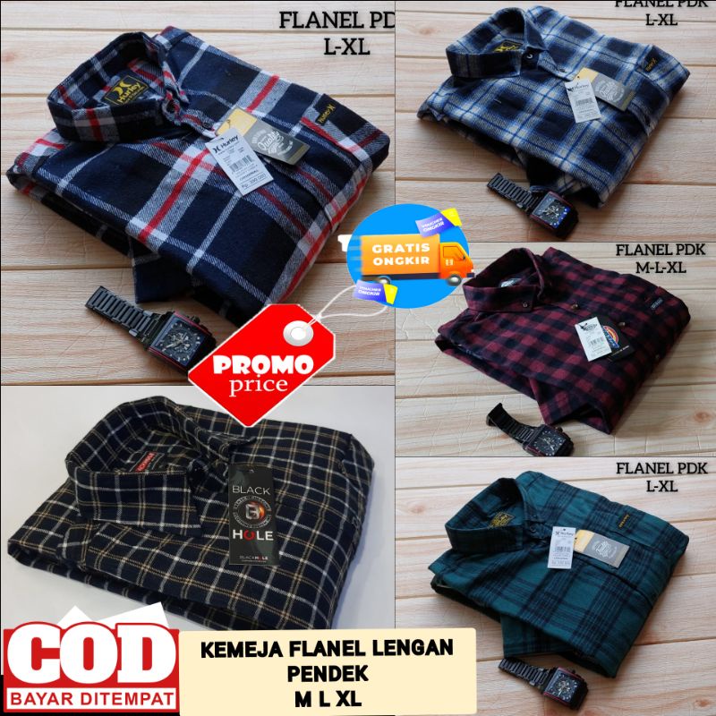 kemeja flanel lengan pendek pria original / flanel pendek pria terbaru