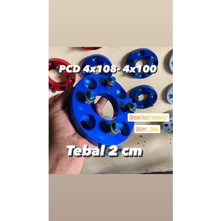 Adaptor velg mobil 4x108 ke 4x100 Tebal 2 cm