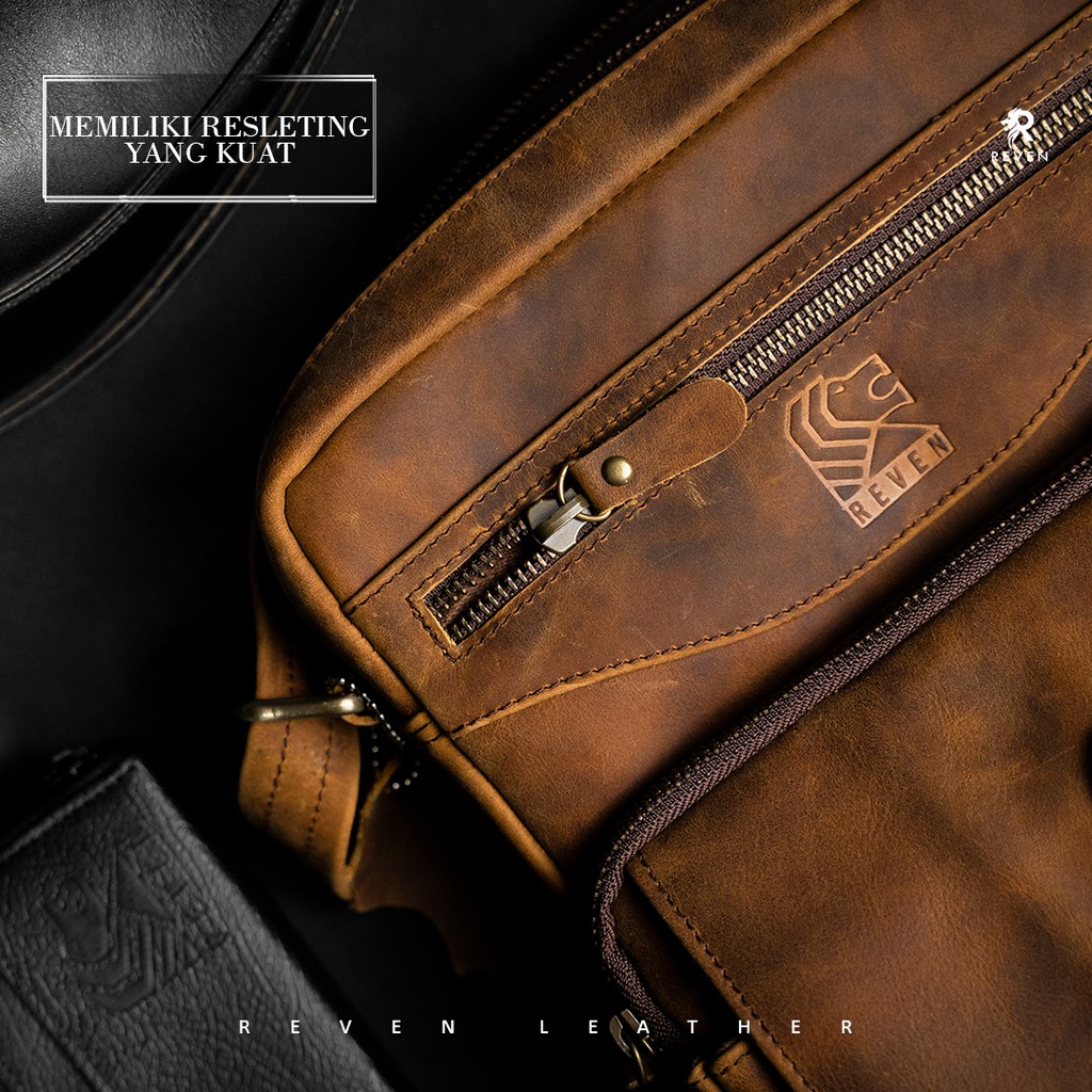 REVEN LEATHER - Tas Selempang Pria Kulit Asli Rover Bag