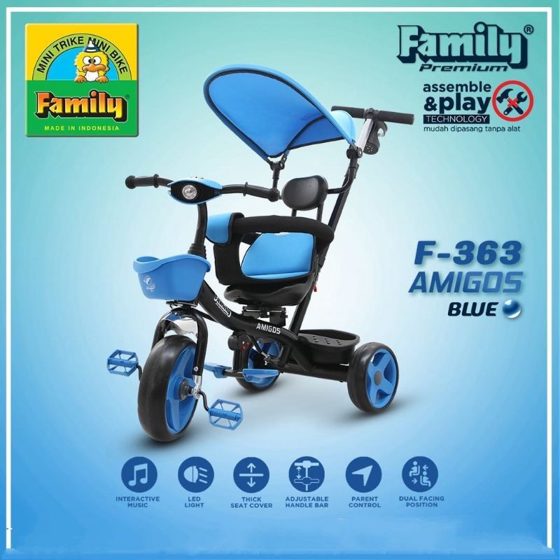 SEPEDA ANAK RODA TIGA FAMILY AMIGOS F-363 &amp; SAUBER F-8101 RODA TIGA SHINCAN BMX TRICYLE