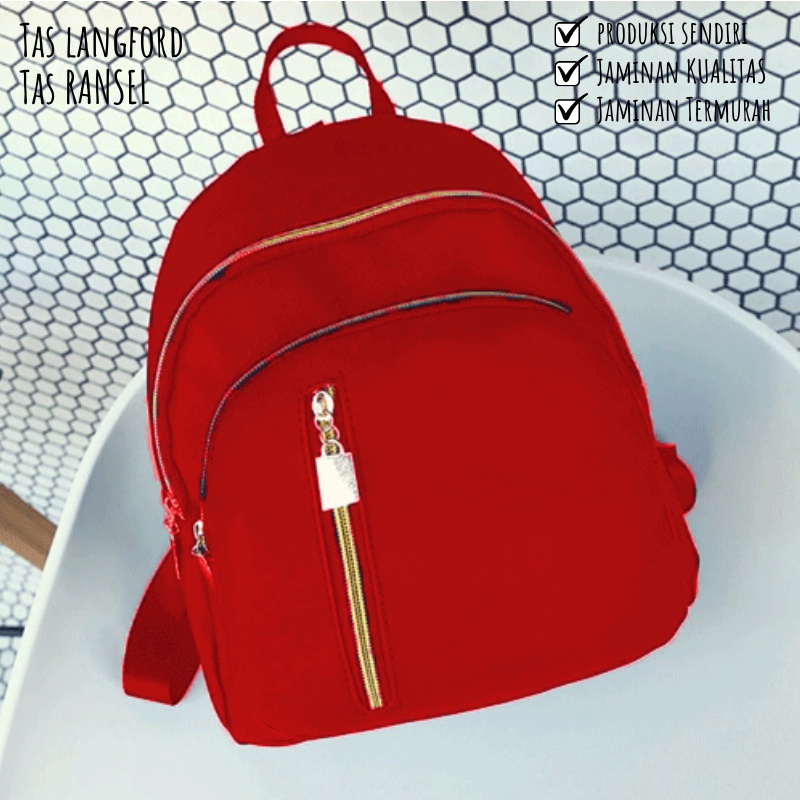 Tas Ransel Wanita - Tas Sekolah Kuliah Travel Remaja Dewasa Kekinian Terbaru Termurah Kekinian Model Korea Fashion Multifungsi Backpack Stylish Bagus Mini Waterproof Anti Air  Import Korean Original