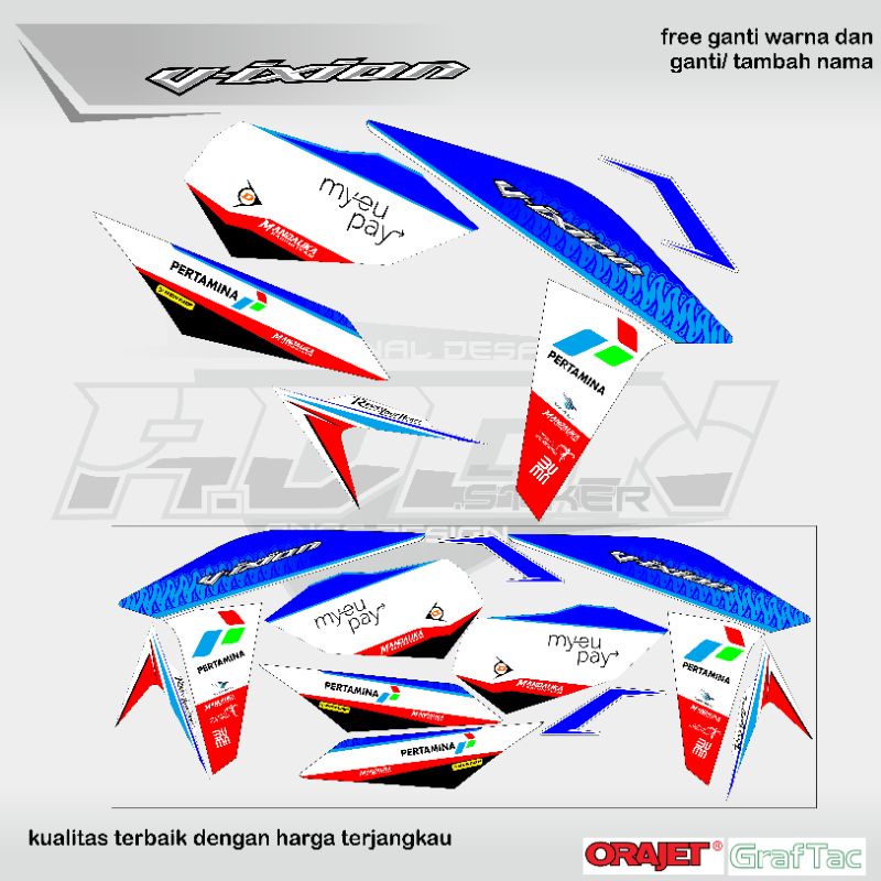 striping motor yamaha vixion advance nva fz150 mandalika racing