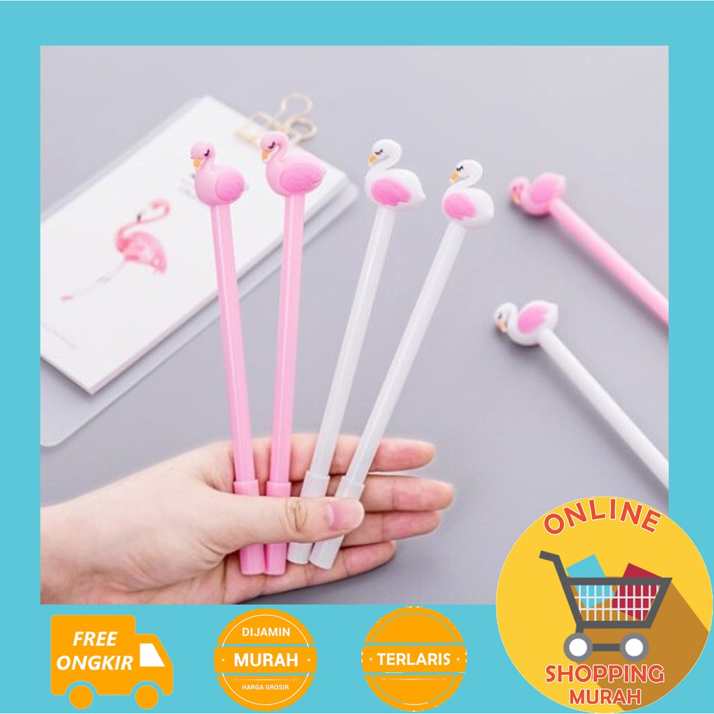 

[O.S.M] PENA KARAKTER FLAMINGO PINK PUTIH - PULPEN FLAMINGO UNIK