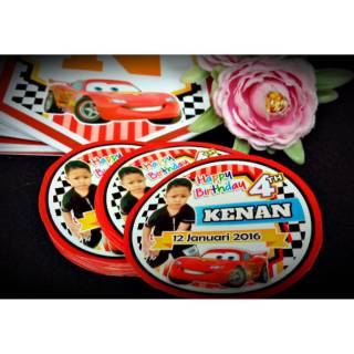 8x8 cm Stiker  Ulang Tahun Bulat Sticker Bento Tumpeng  