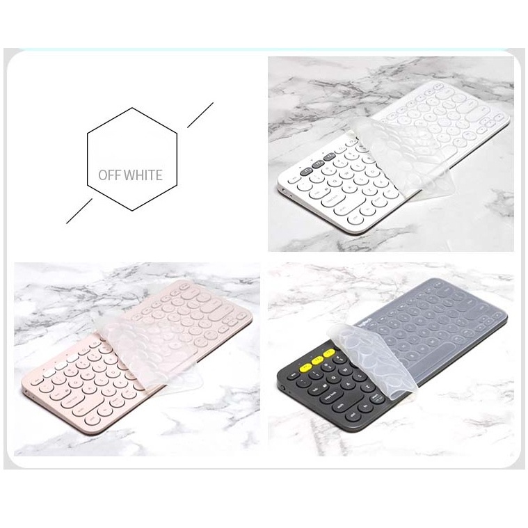 Film Pelindung Keyboard Wireless Bluetooth Logitech K380 K480 Bahan Silikon Transparan