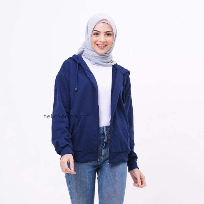Jaket Wanita Jaket Sweater Hoodie Wanita Aeri hellozenina - Green, M(P2C6) Jaket Wanita Terbaru Hood