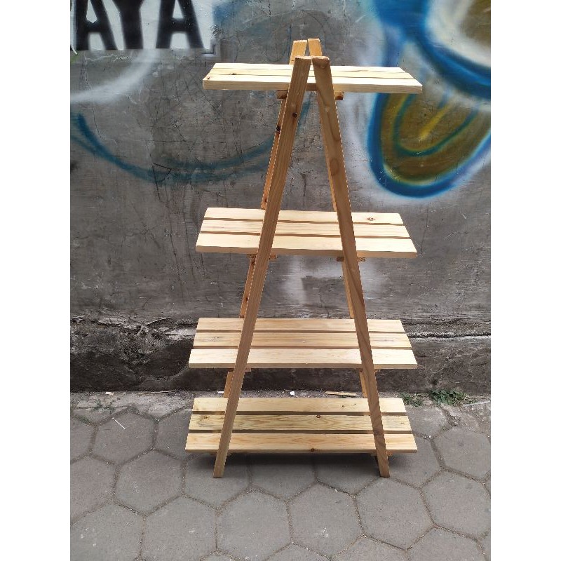 Rak kayu tanaman hias/rak display/rak kayu