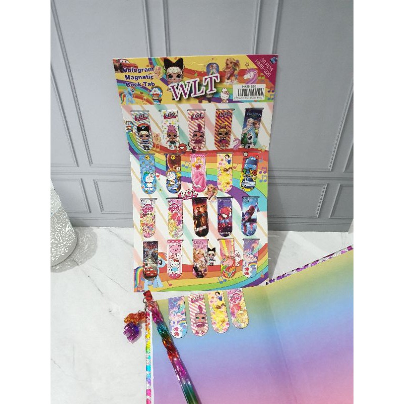 (20pc) pembatas buku magnet kecil/magnetic bookmark/1 lembar dapat 20pcs-1