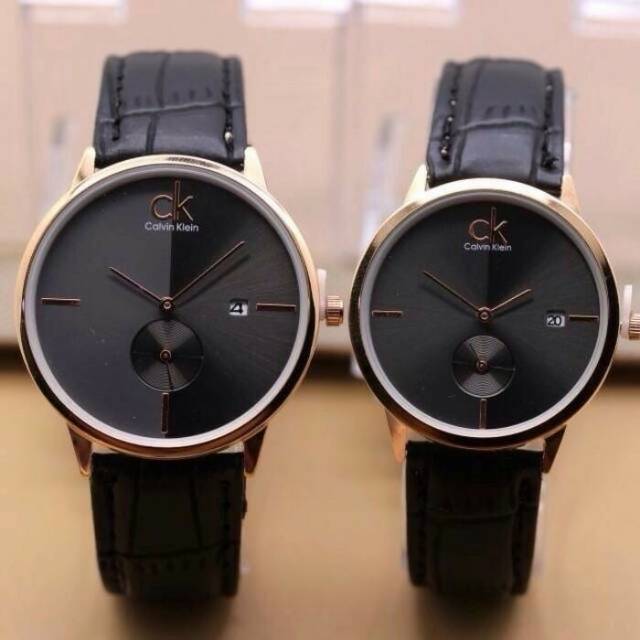Jam Tangan Couple / Pasangan Ck Couple SK445 Leather