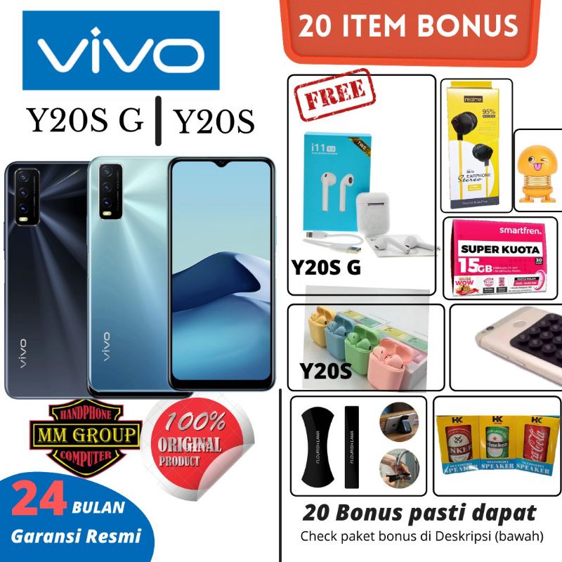 HP VIVO Y20S G RAM 4/128 dan Y20S RAM 8/128 GARANSI RESMI VIVO INDONESIA