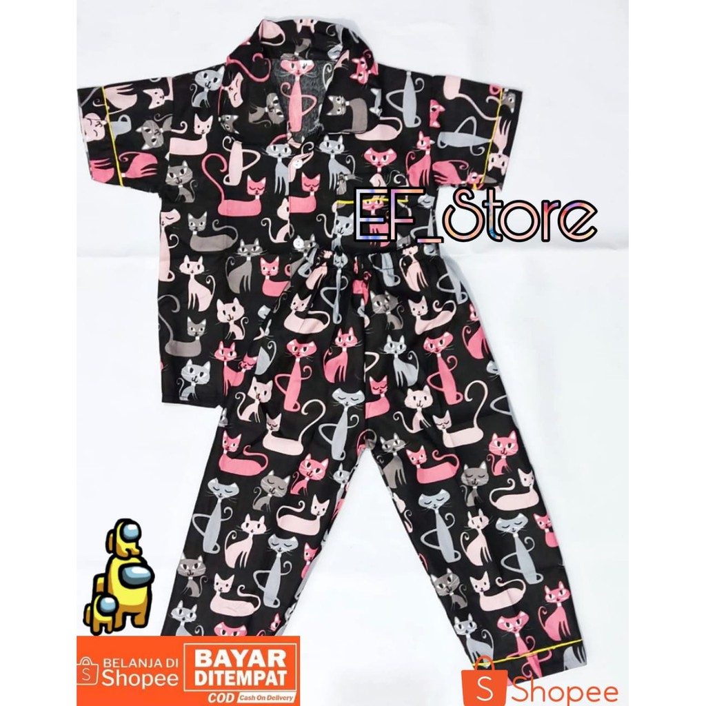 PIYAMA ANAK / BAJU TIDUR ANAK KARAKTER/PAKAIAN TIDUR ANAK MOTIF CEWEK