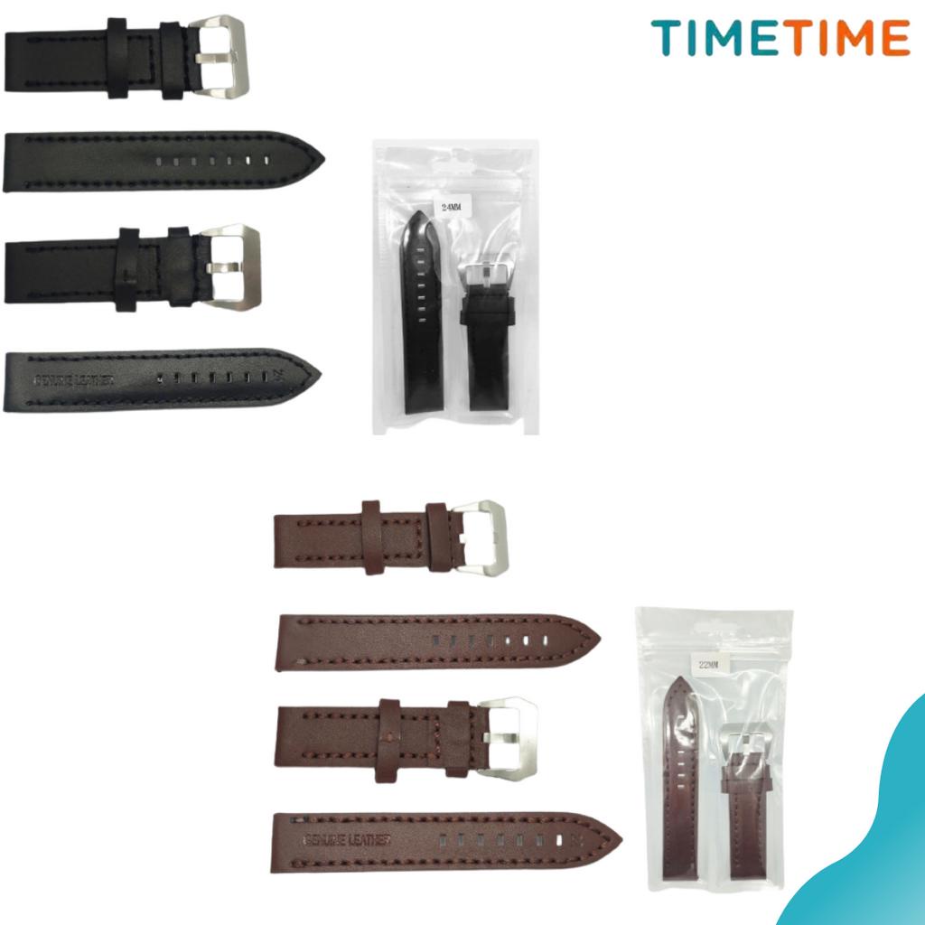 Tali strap jam kulit asli premium Strap Jam Tangan Asli kulit ukuran 22mm 24mm motif polos