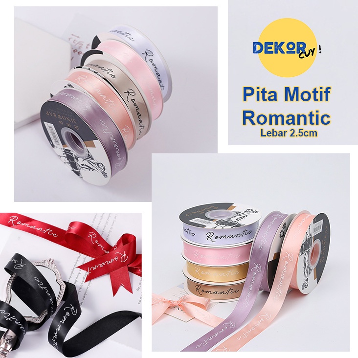 

[HARGA PER 1 METER DAN AKAN DIKIRIM UTUH TANPA DI POTONG] PITA MOTIF ROMANTIC LEBAR 2.5CM HARGA PER 1 METER PITA KADO PITA BOUQUET PITA BUNGA