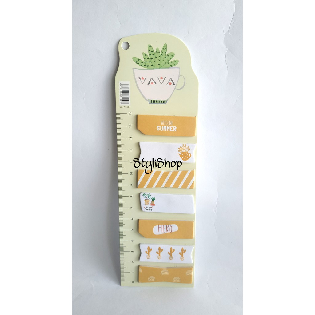 Sticky Note Kertas HT8102 Motif Kaktus / Llama / Jerapah / Memo Kertas / Penanda Buku Kertas-Kaktus Kuning