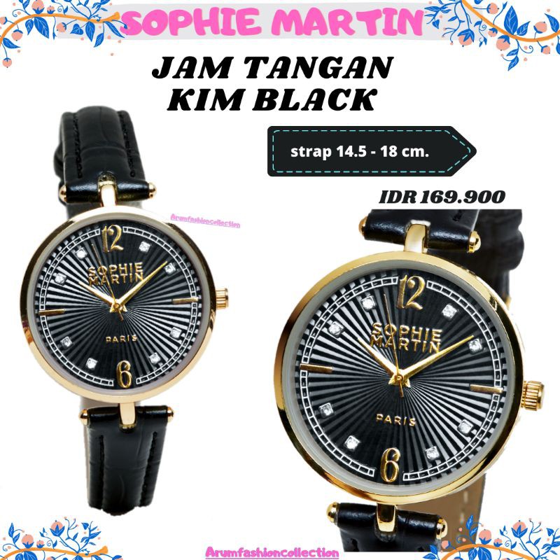 JAM TANGAN WANITA WARNA HITAM - KIM BLACK BY SOPHIE MARTIN REF.WPU1101B5