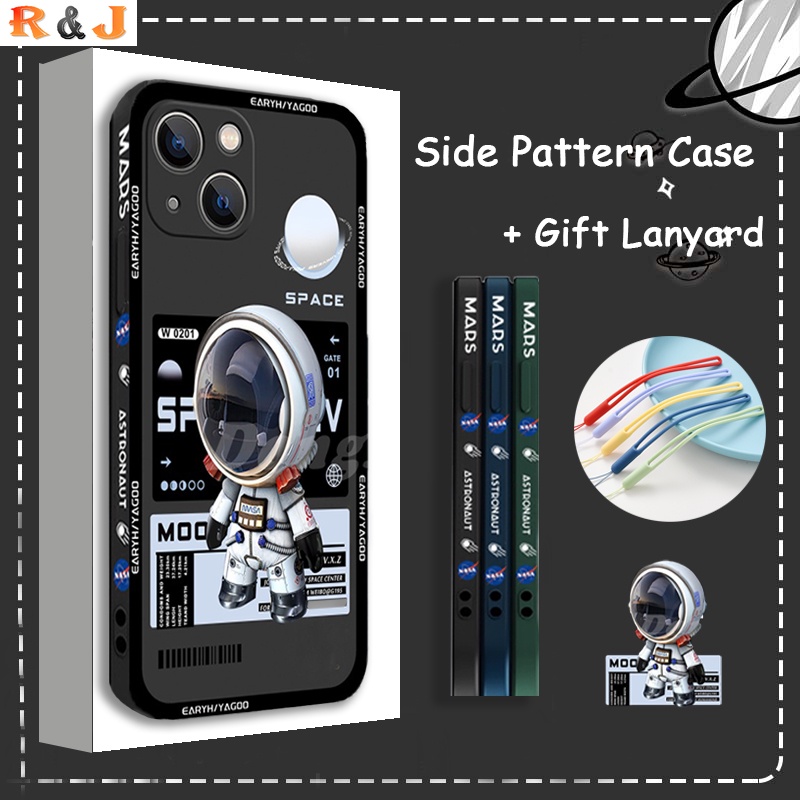 Soft Case Desain Astronot Luar Angkasa Untuk Iphone 13 Pro Max 11 12 Xr XS 6 6S 7 8 Plus