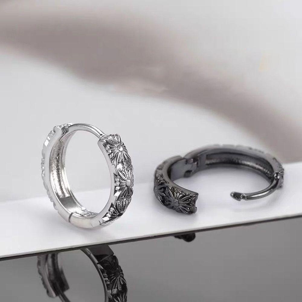 Mxbeauty Man Hoop Earrings Perak Keren Hiphop Kepribadian Fashion Perhiasan Fashion Tampan