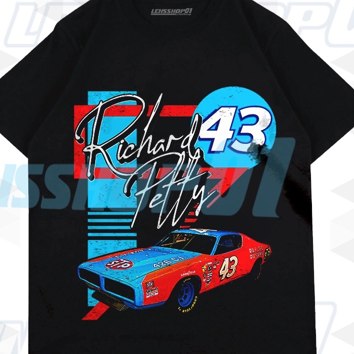 PREMIUM TSHIRT NASCAR RICHARD PETTY BLACK VINTAGE TEE BOOTLEG, KAOS NASCAR RICHARD PETTY PREMIUM
