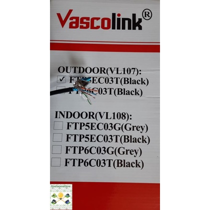 Kabel LAN Outdoor/FTP CAT6/5e Vascolink/Spectra/Zimmlink/NYK UTP/Indoor RJ45 CAT6/5 METAL,ecer meter-VSCO FTP5eOUTPTRK CR