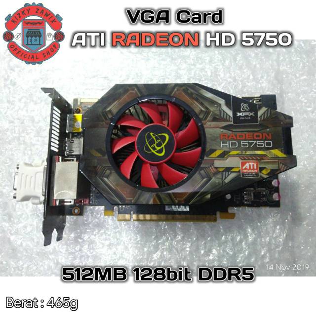 VGA Card Gaming XFX AMD ATI Radeon HD5750 512MB 128bit DDR5 • Kualitas Bagus Performa Lancar Murah