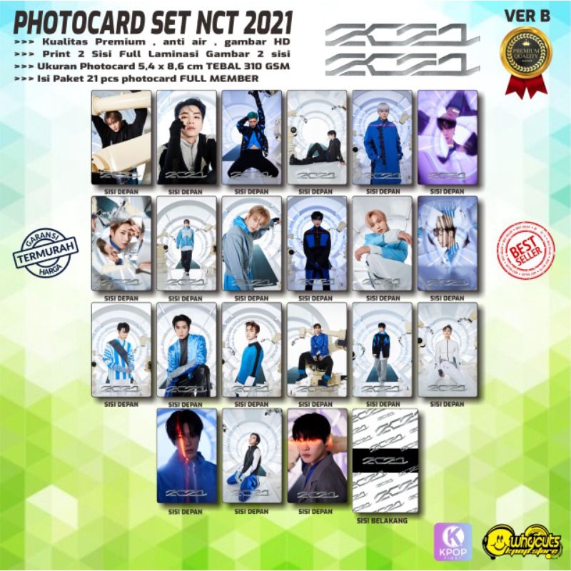 PHOTOCARD SET PC NCT 2021 PREMIUM // UNIVERSE // PRINT 2 SISI // 21 PCS FULL LAMINASI