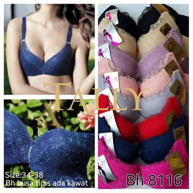 Bra Bh Renda Brukat Berkawat Busa Tipis Tally 8116 Murah