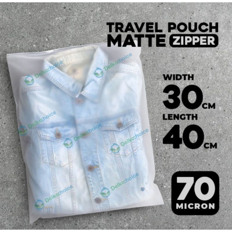 Travel Pouch Organizer Serbaguna Zipper Matte Delkochoice