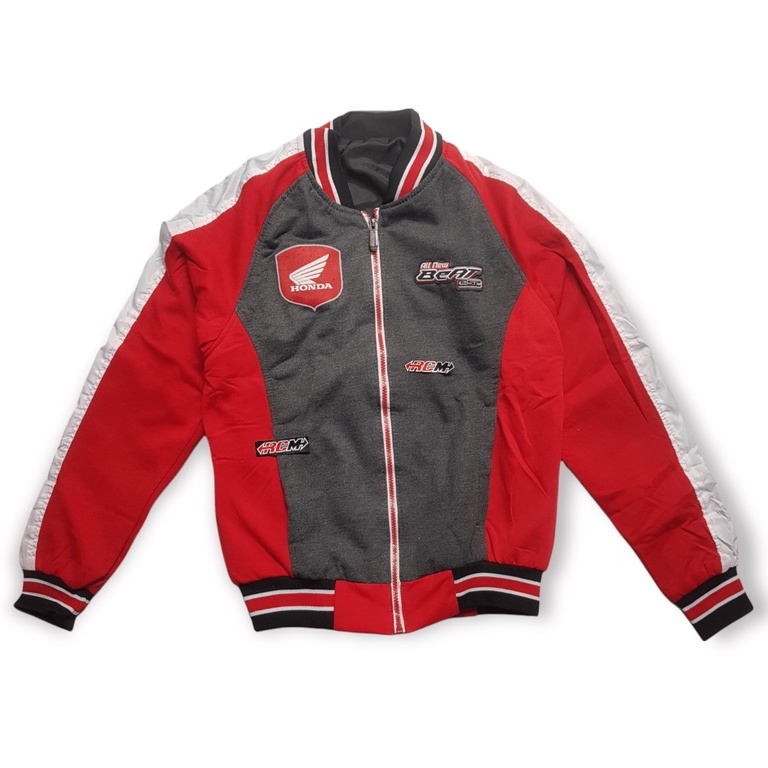 JAKET JACKET BEAT SERIES SERIS WARNA MERAH RED KOMBINASI UK UKURAN ALL SIZE ORI ORIGINAL HONDA AHM ASLI