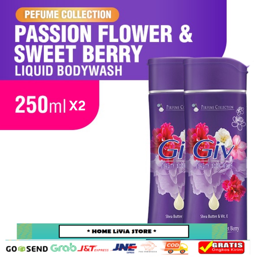 GIV Sabun Mandi Cair Ungu Botol 2 x 250 mL