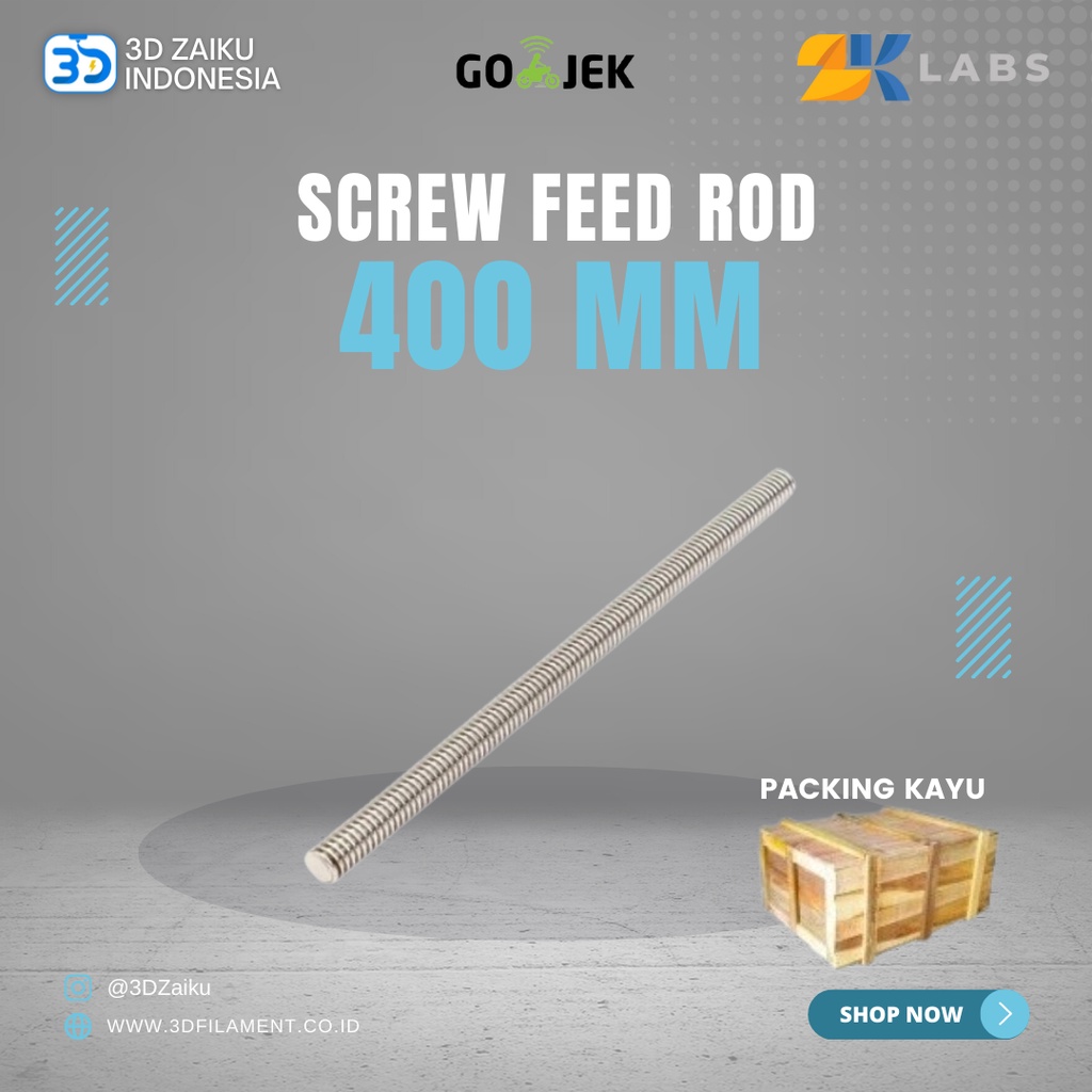 RepRap 3D Printer 8 mm Screw Feed Rod 400 mm