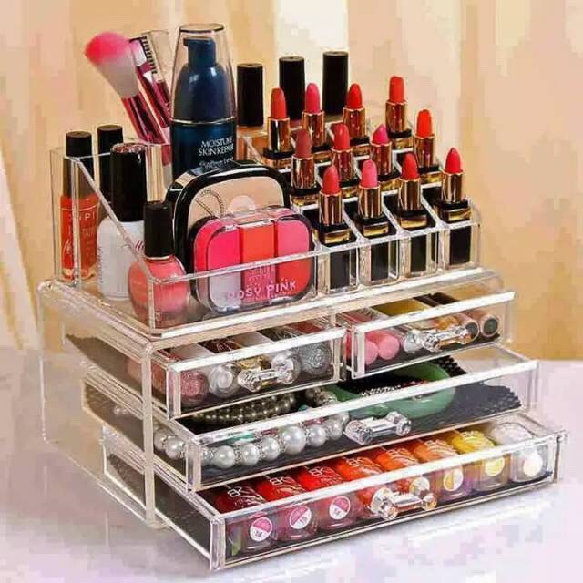 Rak Kosmetik mika Kotak kosmetik serba guna berukuran Rak Kosmetik mika Kotak kosmetik serba guna berukuran