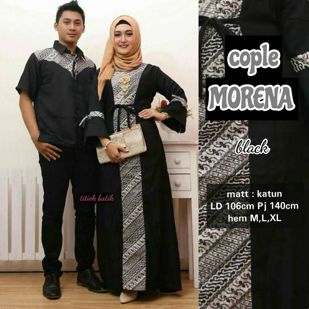  Baju  Gamis Couple  Batik Hijab  Casual 