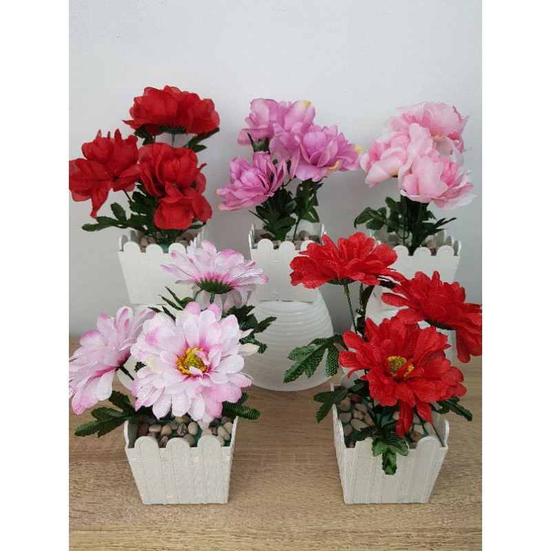 Jual BUNGA HIAS PALSU PLASTIK DAISY GERBARE RANGKAI PEONY ARTIFICIAL ...