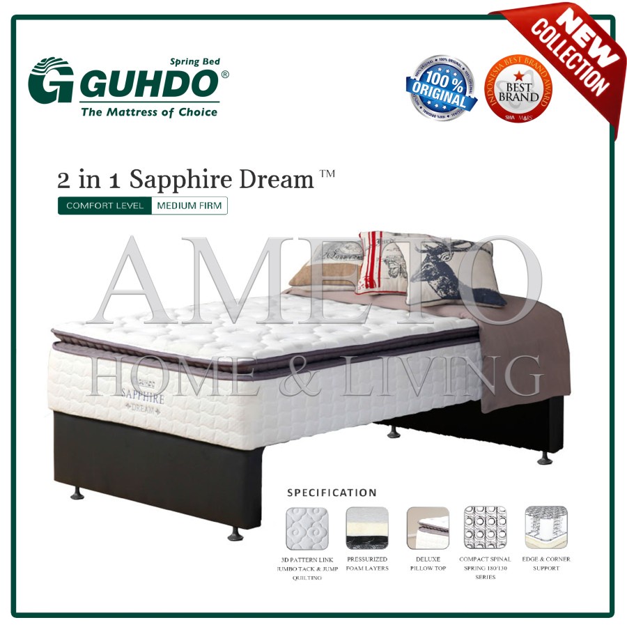 Guhdo Springbed 2 in 1 Sapphire Dream 90 100 120 140 160 180 x 200 (HANYA RANJANG ATAS)