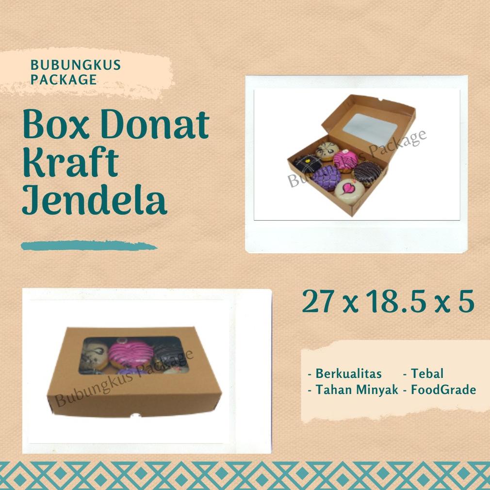 

Box Donat Isi 6 Kraft Jendela 25Pcs / Box Donat / Dus Donat / Kotak Donat / Wadah Donat / Box Kaos