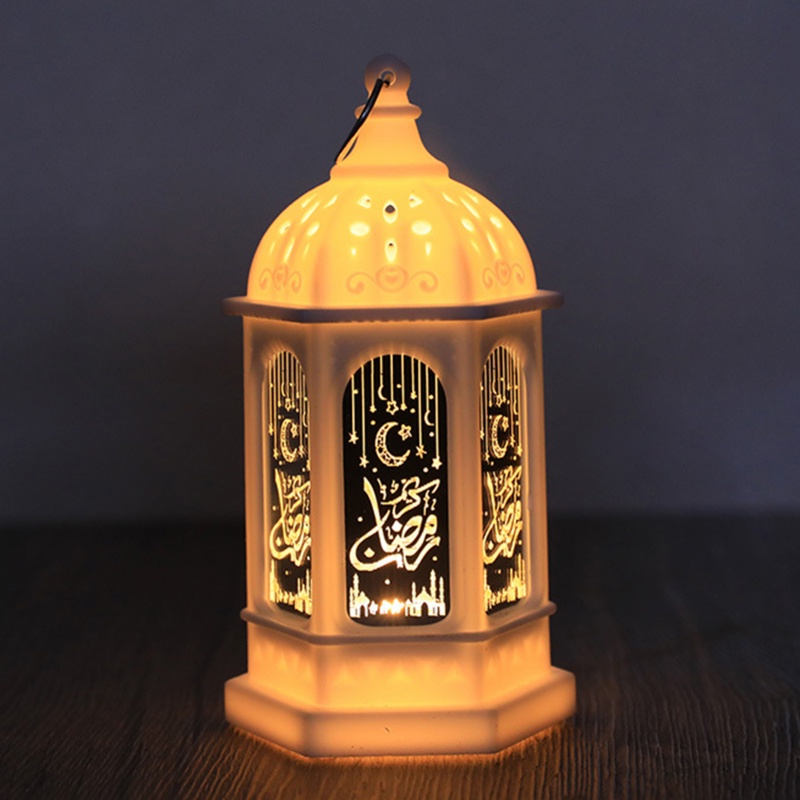 Lampu Malam LED Model Lentera Gantung Warna Kuning Hangat Untuk Dekorasi Ramadhan
