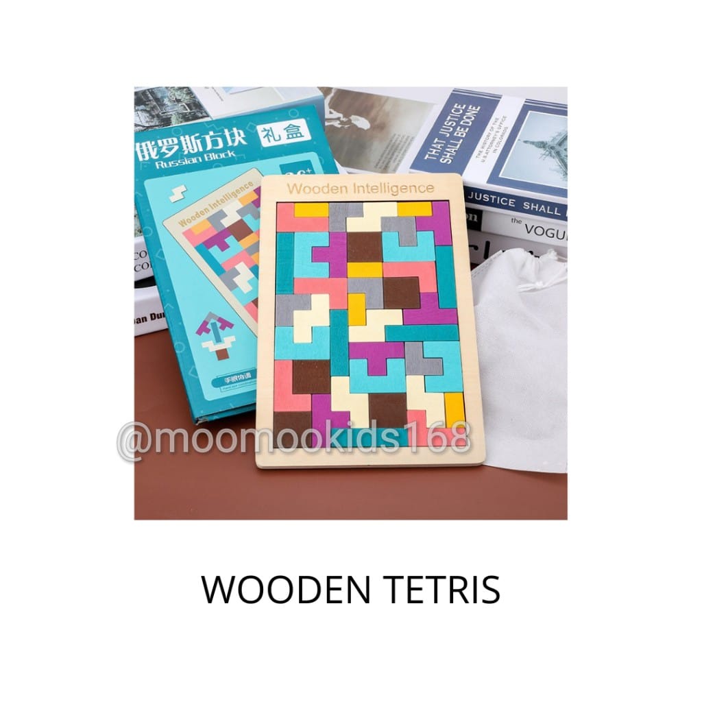 MAINAN EDUKASI ANAK WOODEN TETRIS PUZZLE TETRIS KAYU