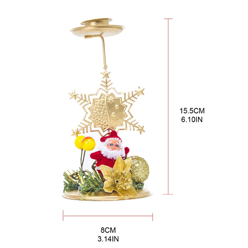 Holder Lilin Desain Santa Elk Snowflake Star Untuk Dekorasi Meja Pesta Pernikahan