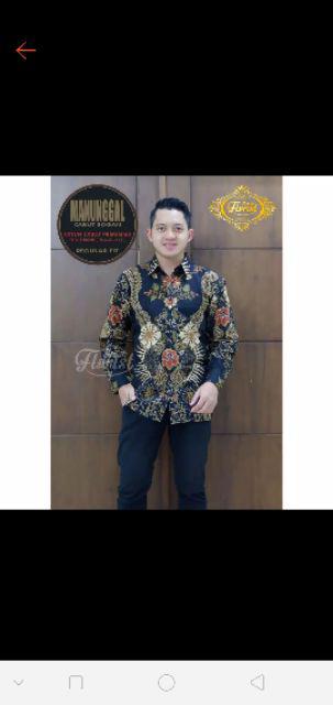 Manunggal Cabut Sogan Kemeja Batik Pria Katun Cabut Primisima Full Furing