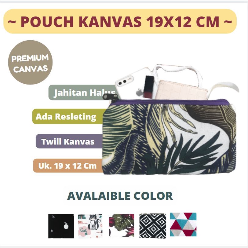 souvenir dompet KANVAS / dompet kosmetik POUCH / dompet kanvas