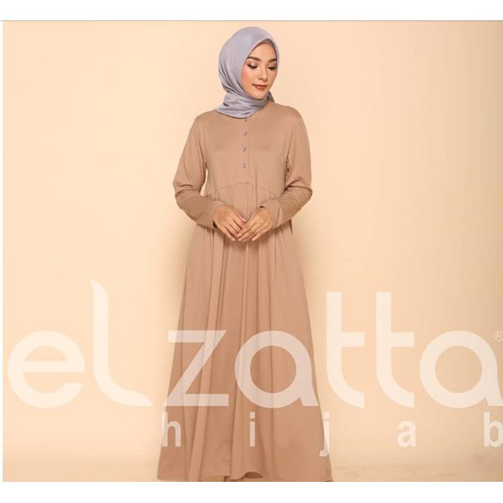 ELZATTA GAMIZ ZANIA BUSUI COKLAT MUDA CREAM 723 / GAMIS ELZATTA / GAMIS POLOS ELZATTA