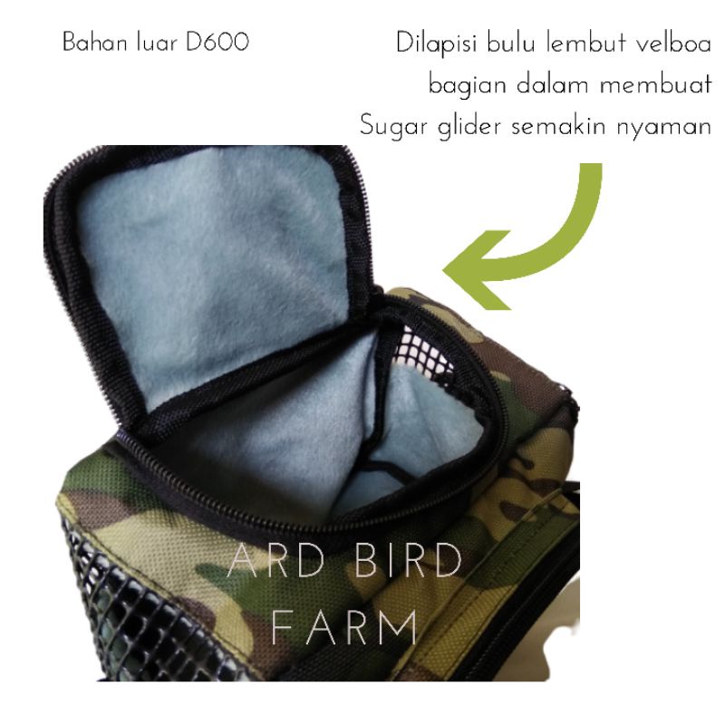 Tas Travel Pouch bonding pouch Sugar Glider tupai terbang bajing kelapa fs tas hewan